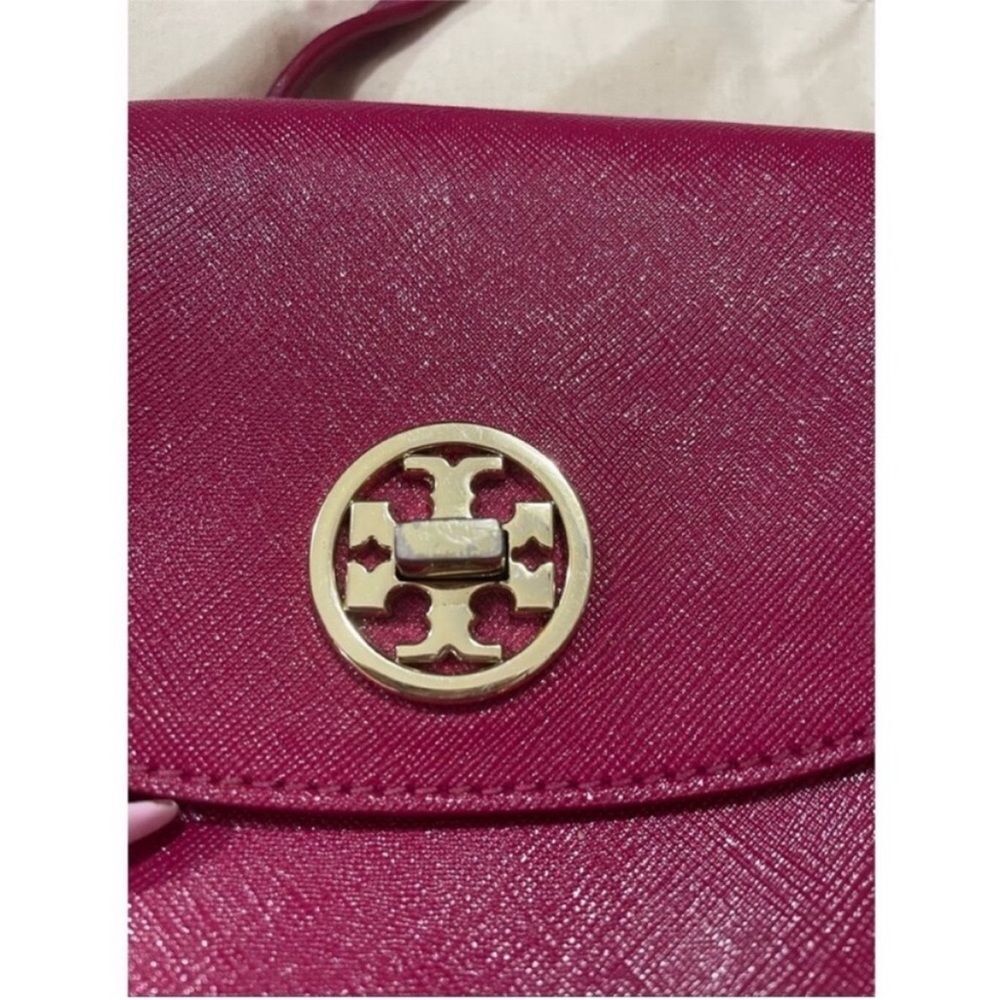 Tory Burch Robinson Mini Saffiano Leather Crossbody Wallet Bag Raspberry Pink - Picture 4 of 10